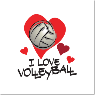 I Love Volleyball Posters and Art